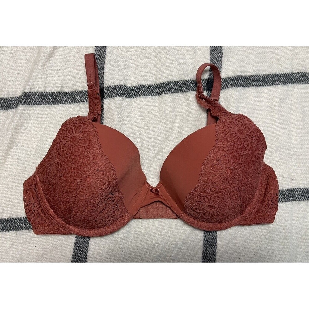 Aerie Rose Lace‎ Trim Push Up Bra 34D